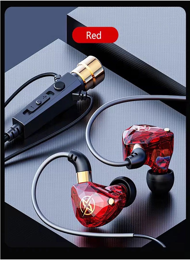 Letv - Intelligent Noise Cancelling, Gaming, Sports, Hi-Fi Stereo In-Ear Wired Headphones ,For Samsung Galaxy S20 S21 S22 S23 S24 FE Ultra Apple IPhone 15 Pro Max IPad - (Red) - Image 1
