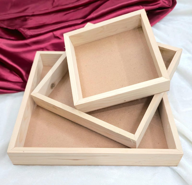VRB Dec 3 Pcs Gift Box/Gift boxes for Gifting/Pinewood Boxes/Birthday Gift Packing Box/hamper box for Gift Hamper Gifting Boxes and Wedding Decoration Purpose (Design : 1) - Image 1