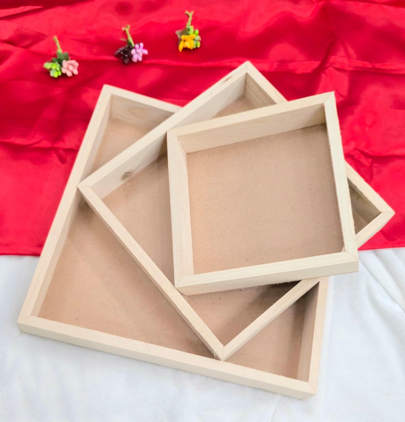 VRB Dec 3 Pcs Gift Box/Gift boxes for Gifting/Pinewood Boxes/Birthday Gift Packing Box/hamper box for Gift Hamper Gifting Boxes and Wedding Decoration Purpose (Design : 1) - Image 4