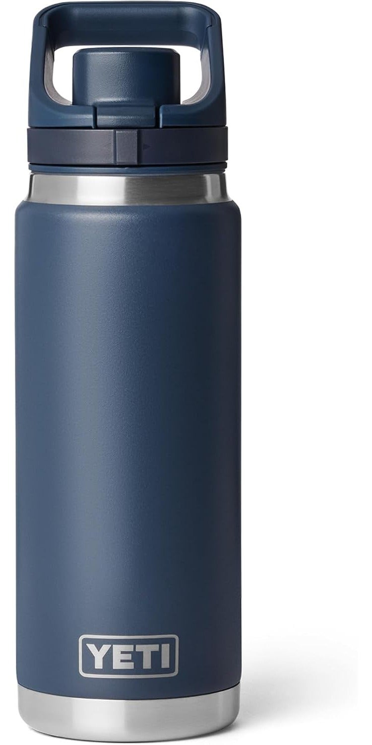 YETI Rambler 26 oz Water Bottle with Flip Chug Cap, Navy - Image 1