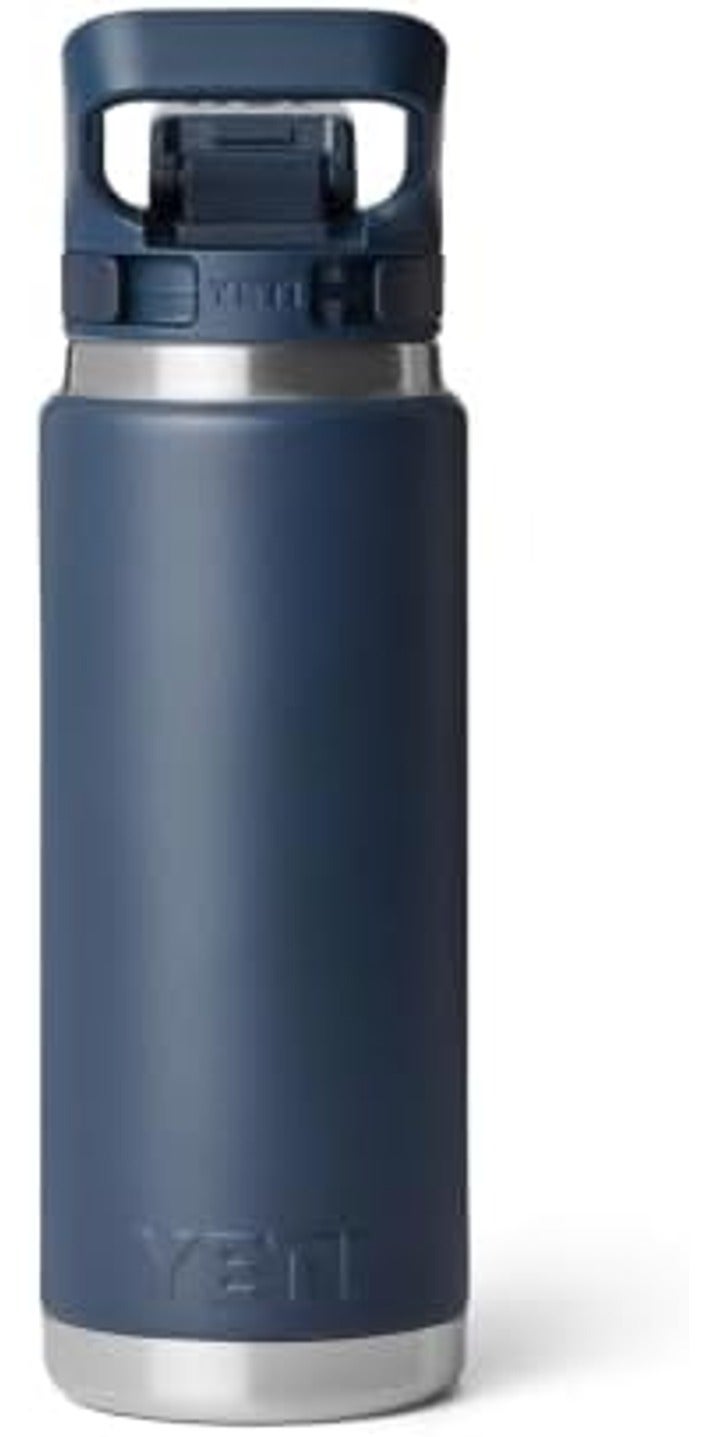 YETI Rambler 26 oz Water Bottle with Flip Chug Cap, Navy - Image 4