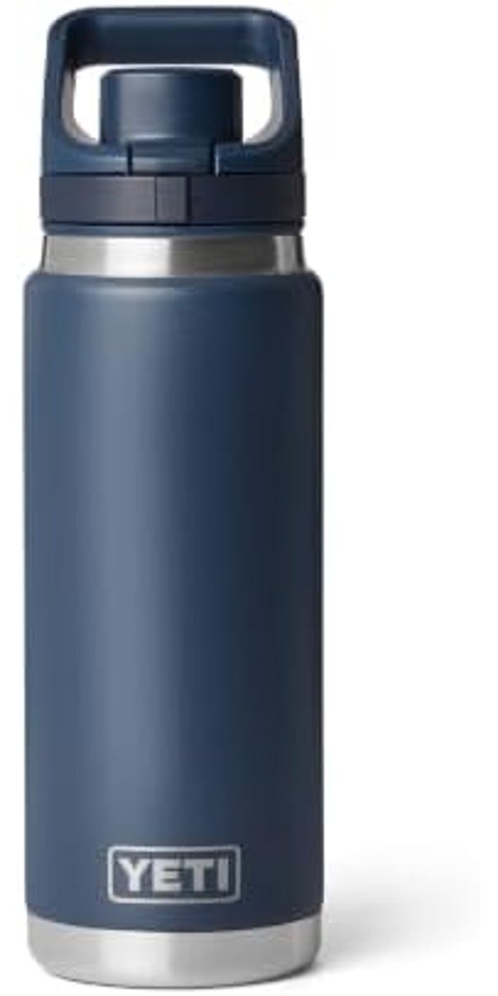 YETI Rambler 26 oz Water Bottle with Flip Chug Cap, Navy - Image 2