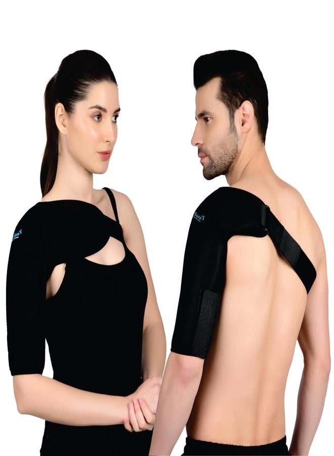 AccuSure Shoulder Support Double Lock Neoprene Adjustable Stretch Strap Brace Support Medical Posture Compression Shoulder Pad, Universal Right side, 1 Unit - Image 1