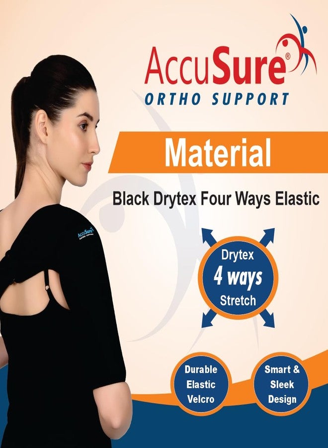 AccuSure Shoulder Support Double Lock Neoprene Adjustable Stretch Strap Brace Support Medical Posture Compression Shoulder Pad, Universal Right side, 1 Unit - Image 5