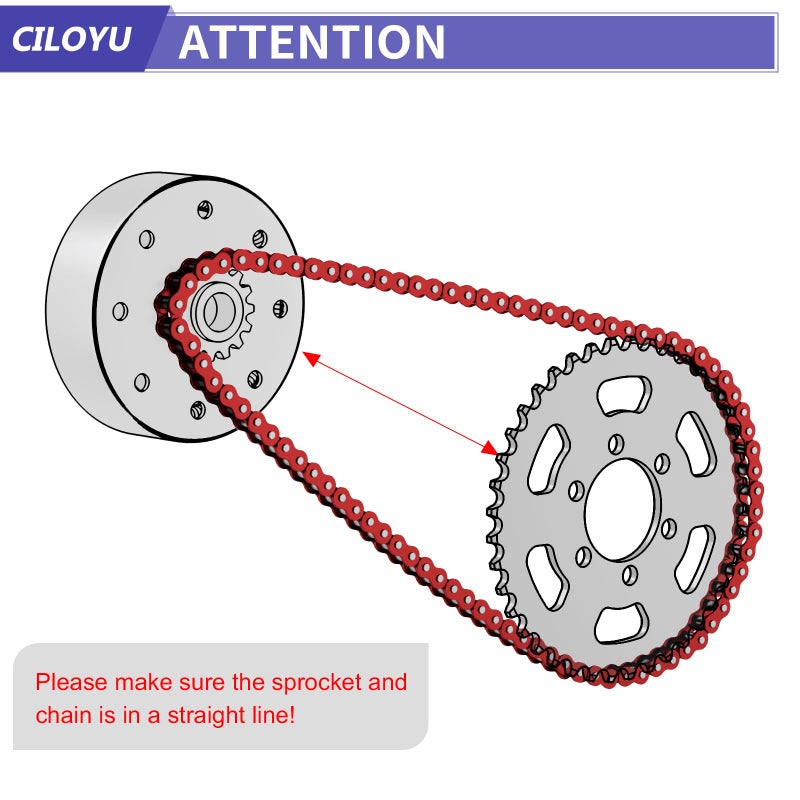 CILOYU Red 35 Chain Compatible with Mini Bike Coleman CT100U CC100X Baja DB30 Motovox MBX10 MBX11 Predator 79cc 97cc 100cc Mega Moto MM-B80 105cc Powersports Parts 140 Link 35 Chain Breaker - Image 2