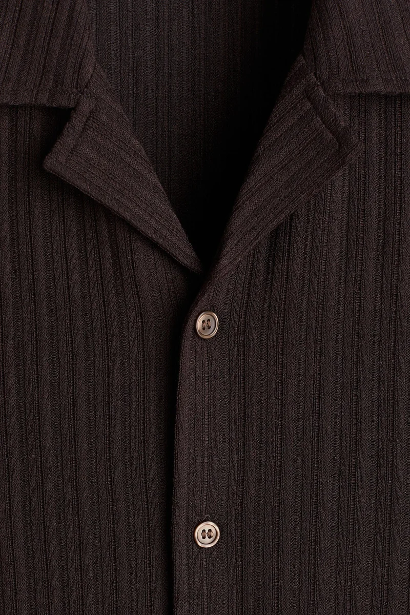 H&M  Loose Fit Rib-knit resort shirt for Men | Best Price UAE