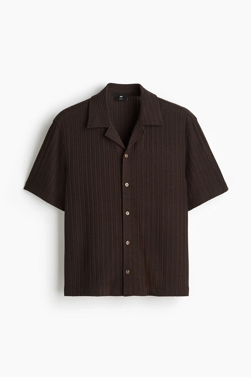 H&M  Loose Fit Rib-knit resort shirt for Men | Best Price UAE