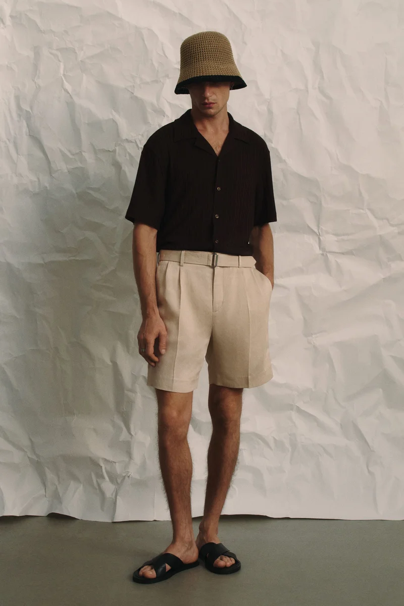 H&M Loose Fit Rib-knit resort shirt