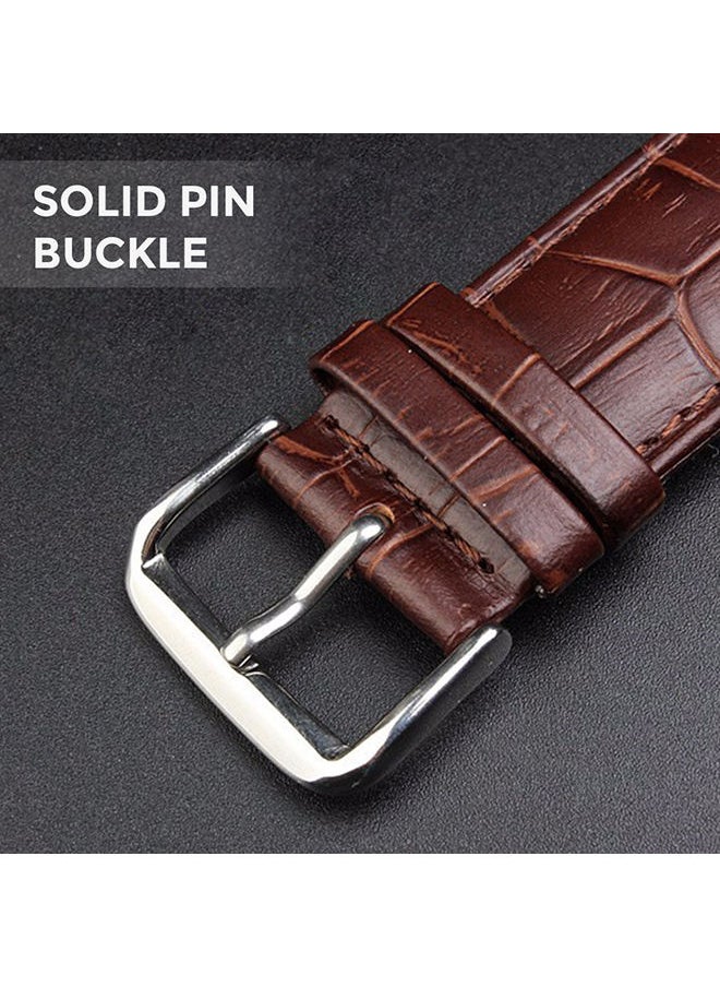 O Ozone Leather Strap For Apple Watch Series 10 | Ultra 2 | 8 Ultra | 9 | 8 | 7 | 6, 49/46/45/44/42mm, Premium Leather Smartwatch Wristband Strap- Dark Brown  - Image 4