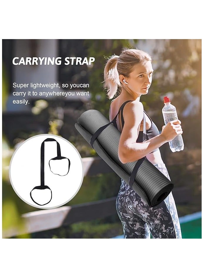 PROMASS Yoga Mat Non Slip, Yoga Mat with Strap Included 10mm Thick Exercise Mat Ideal  - Image 4