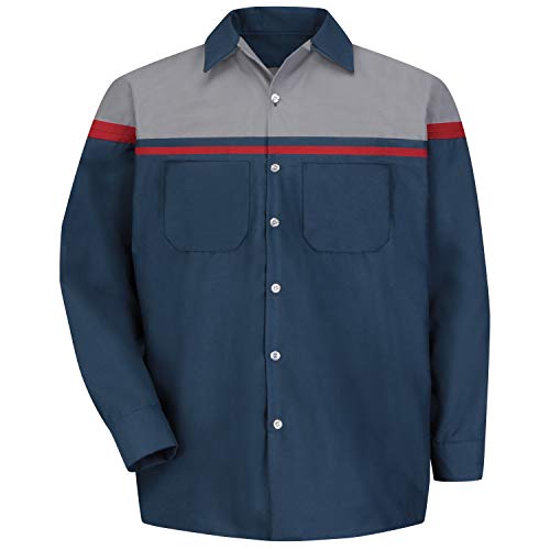 Red Kap Men's Performance Tech Shirt, Navy/Red/Light Grey, Large - Image 2