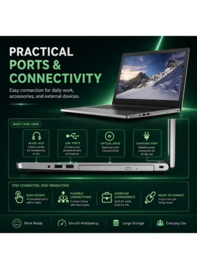 Business Laptop 13.3 Inch Full HD Display, Core i7 Processor, 16GB DDR4 RAM, 512GB SSD, Integrated Graphics, Includes Laptop Bag, Wireless Mouse and Laptop Stand for Work & Study - Image 4