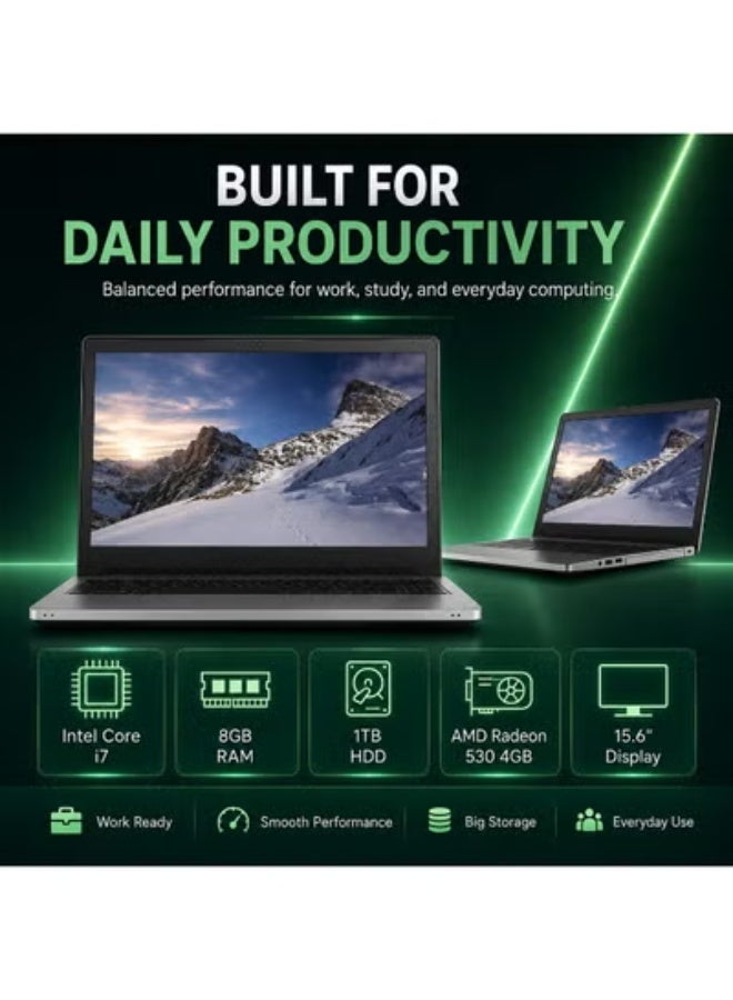 Business Laptop 13.3 Inch Full HD Display, Core i7 Processor, 16GB DDR4 RAM, 512GB SSD, Integrated Graphics, Includes Laptop Bag, Wireless Mouse and Laptop Stand for Work & Study - Image 2