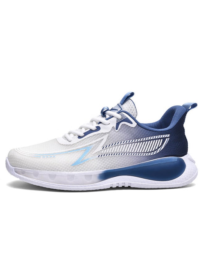 Double Star Eight Special Men's Summer Lightweight Shoes Men's Mesh Breathable Casual Shoes Soft Bottom All-match Running Shoes White Lake Blue 42 - Image 1