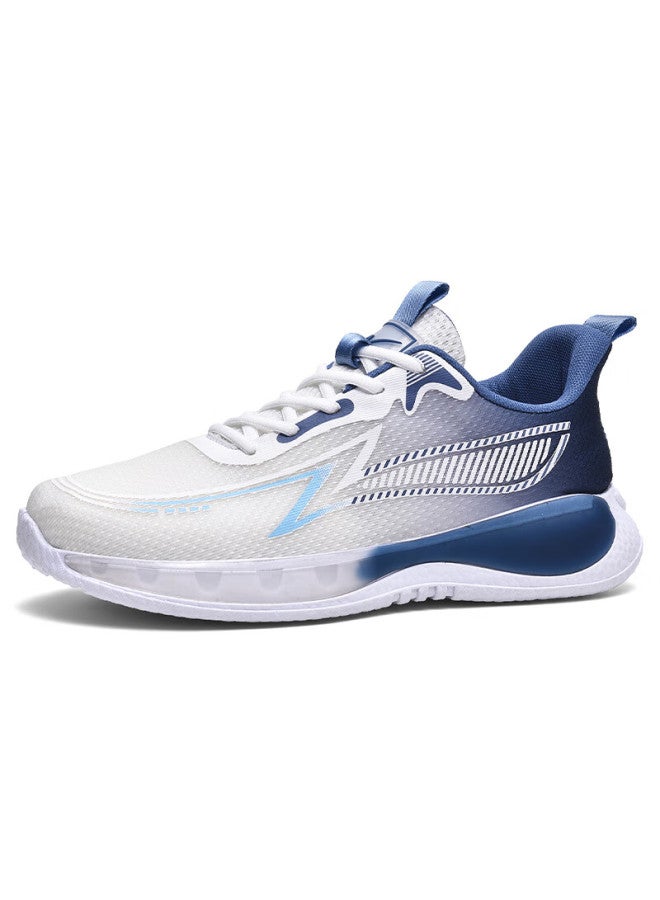 Double Star Eight Special Men's Summer Lightweight Shoes Men's Mesh Breathable Casual Shoes Soft Bottom All-match Running Shoes White Lake Blue 42 - Image 2