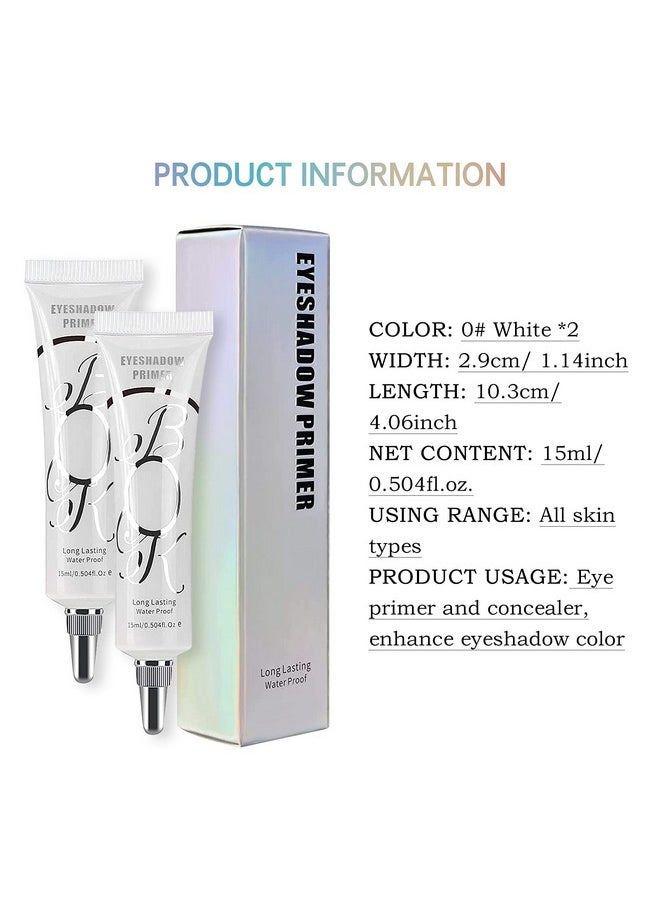 LOKFAR - 2 Pack Matte Eyeshadow Primer For Oily Lids White Eyeshadow No Crease Eye Primer Makeup Eyeshadow Base Waterproof & Smudge-Proof & Long Lasting Cream Liquid Eye-Shadow For All Shadows (Set A) - Image 1
