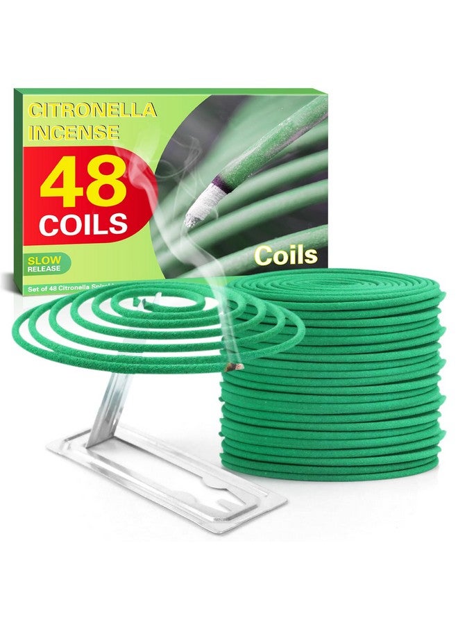 SCENTORINI Citronella Coils, 48 PCS Citronella Incense with Coil Holder, Suitable for Outdoor Use, Pool Side, Patio, Porches - Image 1