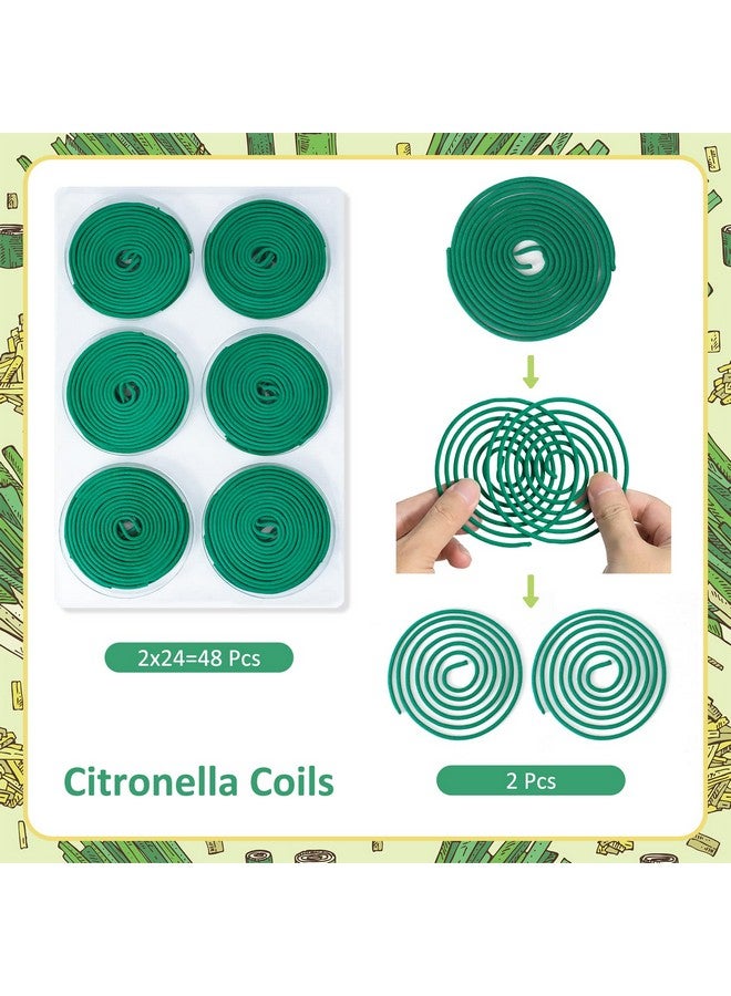 SCENTORINI Citronella Coils, 48 PCS Citronella Incense with Coil Holder, Suitable for Outdoor Use, Pool Side, Patio, Porches - Image 2