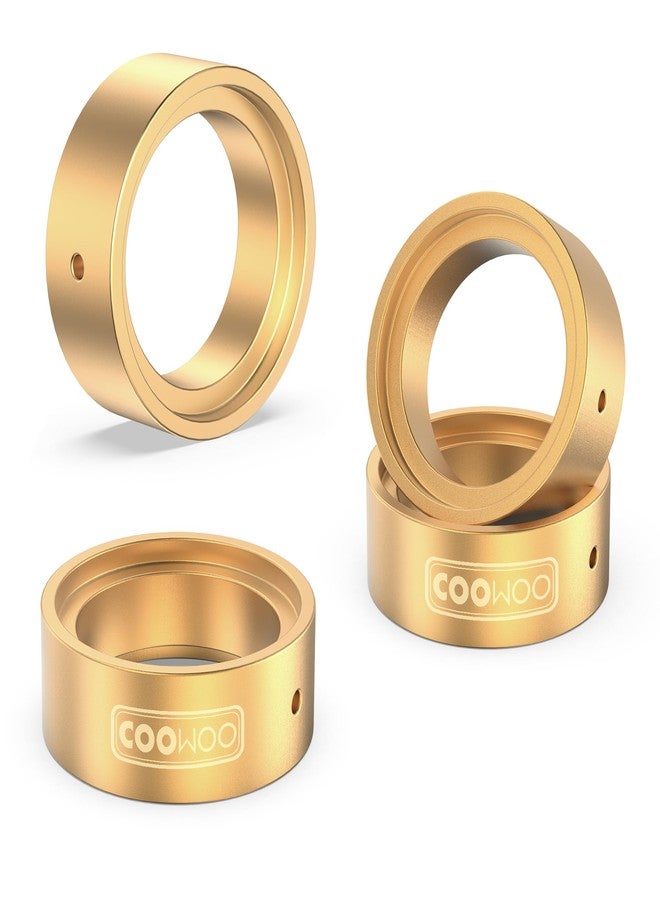 COOWOO Brass RC Wheel Rings, Internal Clamp Beadlock Rings Upgrade Parts for 1/18 TRX-4M RC Crawler Cars with 1.0” Wheels, Compatible with Stock Tires, Set of 4, Golden - Image 1