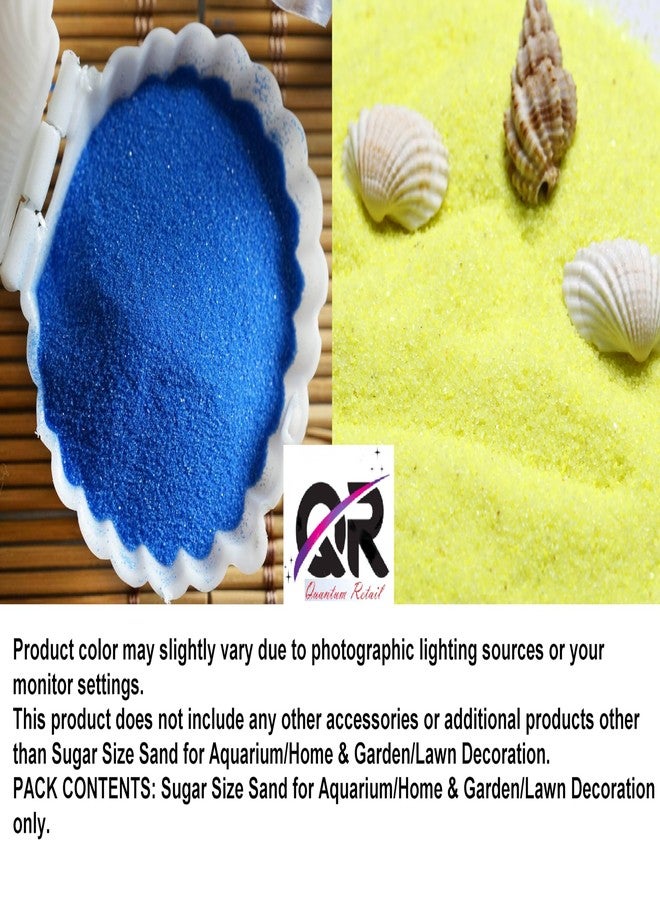 Quantum Retail Sugar Size Crystal/Quartz Silica Sand for Home and Garden Decor; Aquarium Substrate; Terrarium, Aquarium Decorative Sand (250 Grams Blue Sand + 250 Grams Yellow Sand) - Image 3
