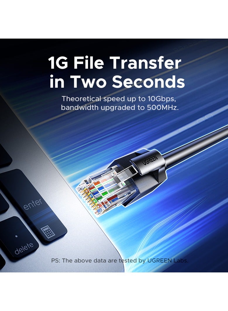 يو جرين كابل إيثرنت كات6A بسرعة 10 جيجابت في الثانية 5 متر كابل شبكة محلية عالي السرعة 500 ميجاهرتز كابل إنترنت RJ45 10 جيجابت كيبل كات6A غير محمي متوافق مع اكس بوكس ​​تلفزيون ذكي سويتش إيثرنت جهاز التوجيه - Image 2