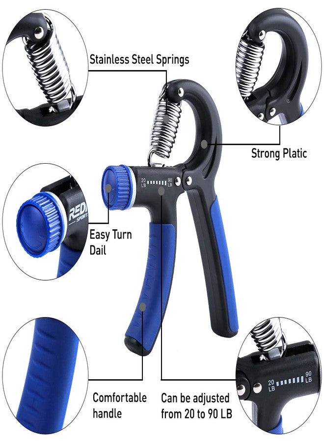 Redipo Hand Grip Strengthener - 2 Pack Forearm Exerciser Adjustable Resistance 20-90lbs Hand Squeezer for Men,Women - Grip Workout and Hand Rehabilitation blue - Image 2