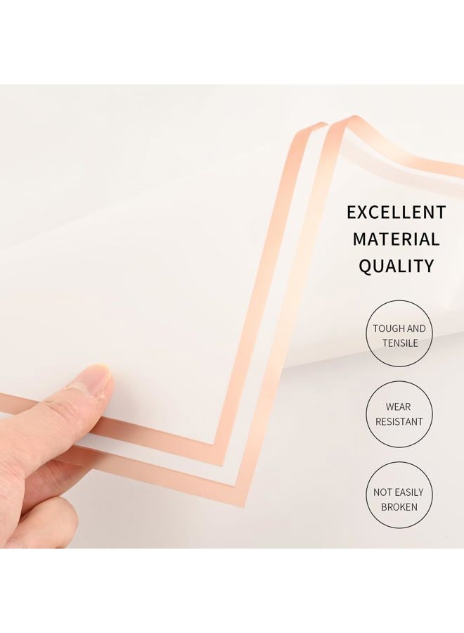 Bupduq 30 Sheets white Gold Edge Flower Bouquet Wrapping Paper，Florist Supplies Waterproof Floral Bouquet Wrapping Paper Bouquet Accessorie，Flower Shop Packaging Pape for DIY Gift Wedding Birthday - Image 5