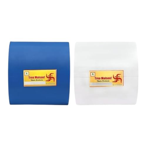 TREEMAISON Vastu Blue - White Tape | Size - 4 Inch (96 mm) Approx | Length- 20 Meter (Approx) | Vastu Tape Remedy for Toilet | Tape for Main Door | Vastu Tape for Negative Entrance | Pack of 2 - Image 1