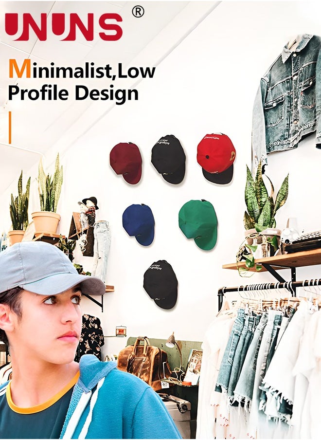 UNUNS 8 PCS Hat Rack For Wall,Hat Hook For Baseball Caps,Upgraded Adhesive Hat Holder,No Drilling,Strong Hat Hooks For Ear Headbands  - Image 5