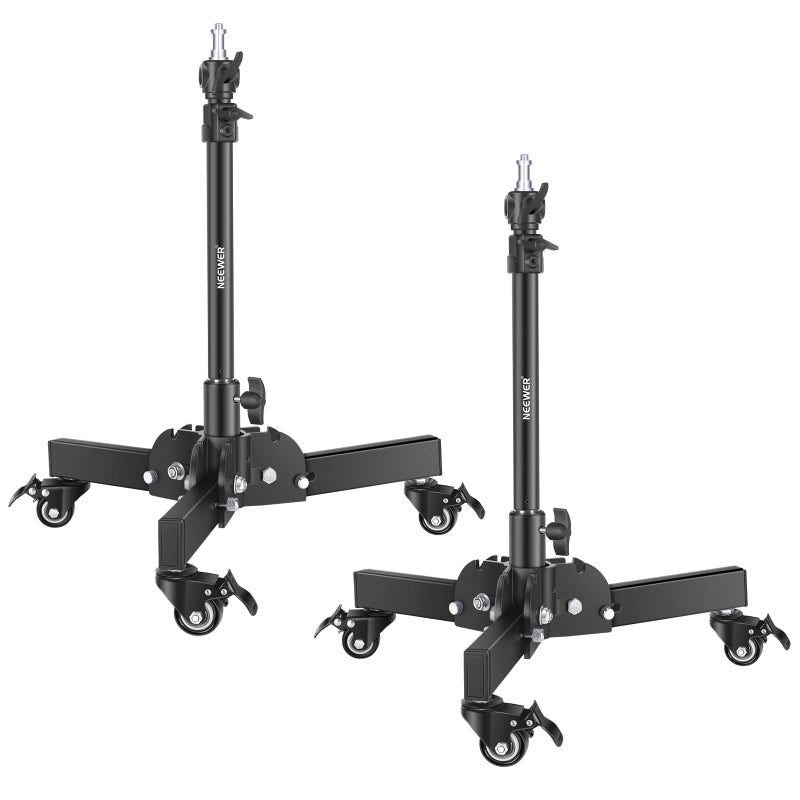 Neewer NEEWER Pack of 2 Heavy Duty Light Stands with Wheels, 2.4 Feet Max. Height, Foldable Tripod Stand for Low Angle Shooting, Light Stand for Softbox, Monolight and Other Photography Equipment, ST72 - Image 1