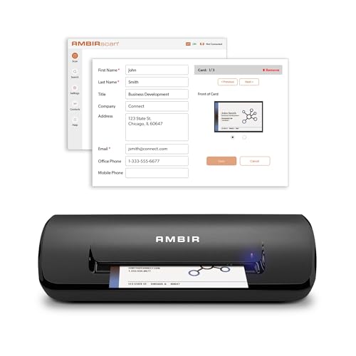 Ambir ImageScan Pro 687BCS Duplex Card Scanner with AmbirScan Business Card for Windows PC and MAC - Image 1
