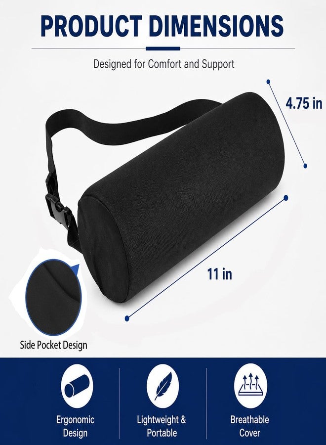 MIDLADE Lumbar Pillow, Lumbar Support Pillow for Office Chair & Car, Have Ajustiable Strap & Washable Cover, 11 Inch Lower Back Support for Office chair, Car, Bed Back Pain Relief & Posture Correction - Image 3