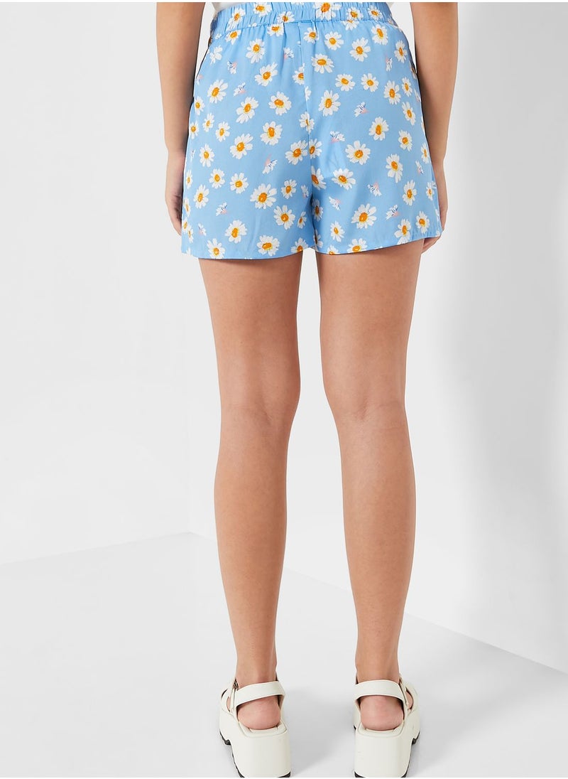 NOISY MAY - High Waist Floral Print Mini Shorts - Image 1