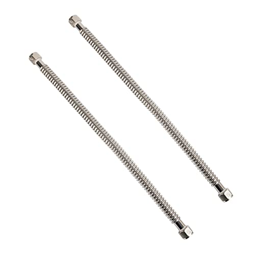 Solimeta 2 Pack Heavy Duty Durable Stainless Steel Corrugated Water Heater Connector Flexible for Water Heater Water Softener 24 Length - Image 1