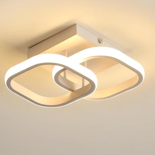 PANCA 22W Modern Ceiling LED Light with Remote Control 3 Color Mode LED Acrylic Minimalism Square Ceiling Lamps for Hall Living Room Office (2 Square LED Light) - Image 1
