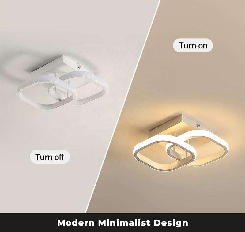 PANCA 22W Modern Ceiling LED Light with Remote Control 3 Color Mode LED Acrylic Minimalism Square Ceiling Lamps for Hall Living Room Office (2 Square LED Light) - Image 2