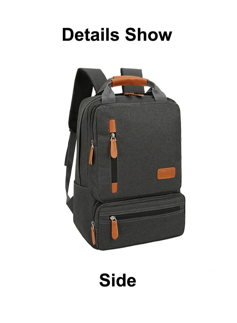 مجموعة حقيبة ظهر مدرسية للسفر مكونة من 3 قطع للنساء والرجال حقيبة كتف للكمبيوتر المحمول بجيب صغير للسفر والمدرسة والعمل والكلية - Image 4