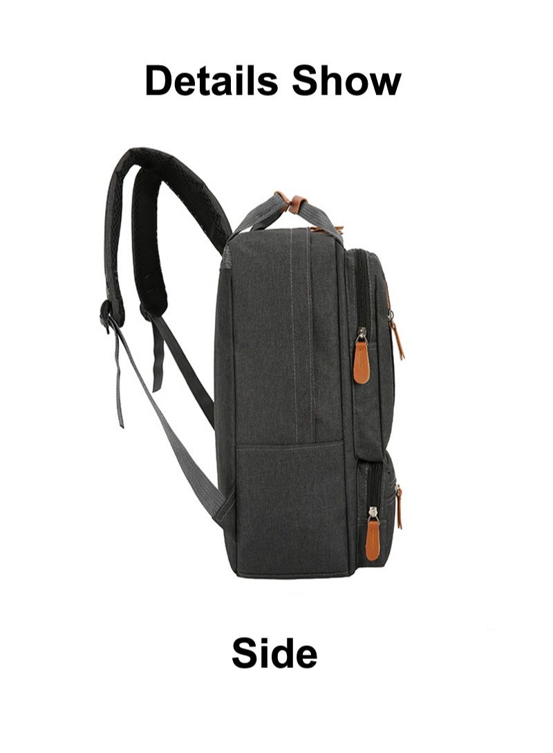 مجموعة حقيبة ظهر مدرسية للسفر مكونة من 3 قطع للنساء والرجال حقيبة كتف للكمبيوتر المحمول بجيب صغير للسفر والمدرسة والعمل والكلية - Image 5