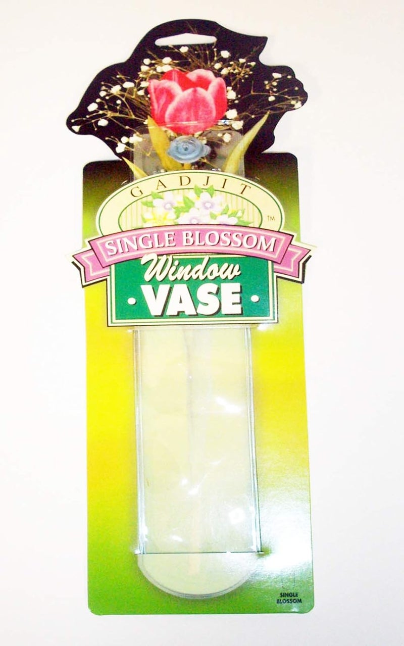 Gadjit Vinyl Window Vases Single Blossom Style  Vases Suctions to Windows and Mirrors Holds Flower Stem and Water Clear Flexible Vinyl - Image 2