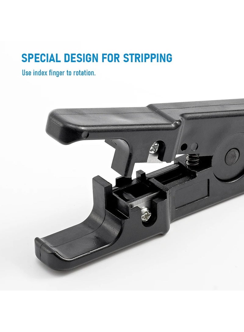 1PCS Wire Stripper with Knob Dual Purpose Network Tool for Peeling and Cutting Rotating Manual Stripper Tool Accessories - Image 3