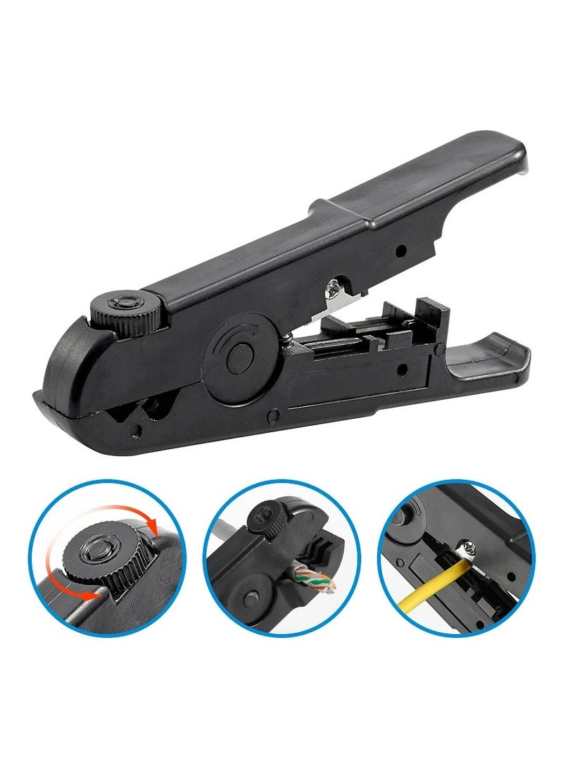 1PCS Wire Stripper with Knob Dual Purpose Network Tool for Peeling and Cutting Rotating Manual Stripper Tool Accessories - Image 4
