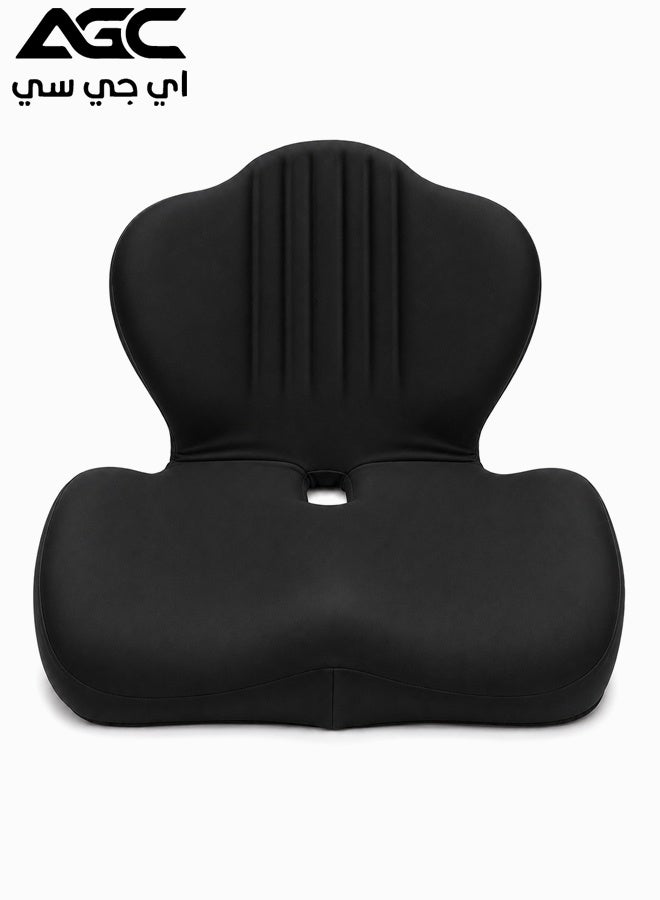 AGC Memory Foam Car Seat Cushion, Ergonomic Seat & Back Support, Non Slip Cushion for Car, Office & Home, Lumbar Support Pad, Orthopedic Seat Cushion, Comfortable Driving Cushion, Chair Cushion for Travel & Daily Use - Image 1