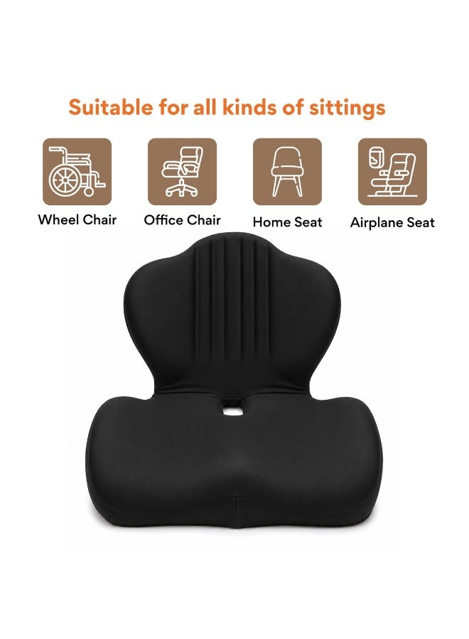 AGC Memory Foam Car Seat Cushion, Ergonomic Seat & Back Support, Non Slip Cushion for Car, Office & Home, Lumbar Support Pad, Orthopedic Seat Cushion, Comfortable Driving Cushion, Chair Cushion for Travel & Daily Use - Image 5