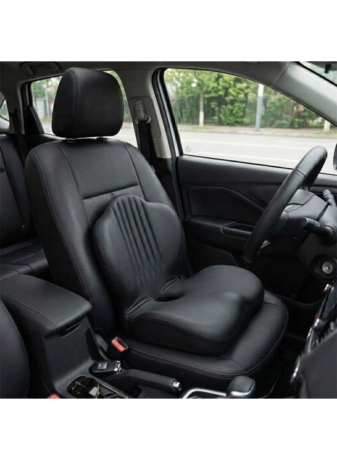 AGC Memory Foam Car Seat Cushion, Ergonomic Seat & Back Support, Non Slip Cushion for Car, Office & Home, Lumbar Support Pad, Orthopedic Seat Cushion, Comfortable Driving Cushion, Chair Cushion for Travel & Daily Use - Image 2