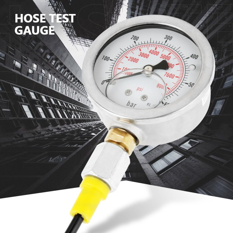 Hydraulic Hose Gauge Kit 1.56m 0-600BAR - Heat Resistant Chemical Resistant Hydraulic Pressure Test Kit for Hydraulic System Testing - Image 3