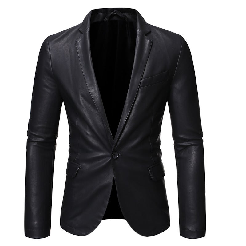 Plus Size Leather Suit Men'S Washed Leather Jacket Slim-Fit Business Casual Men'S Coat Top Men - Image 3