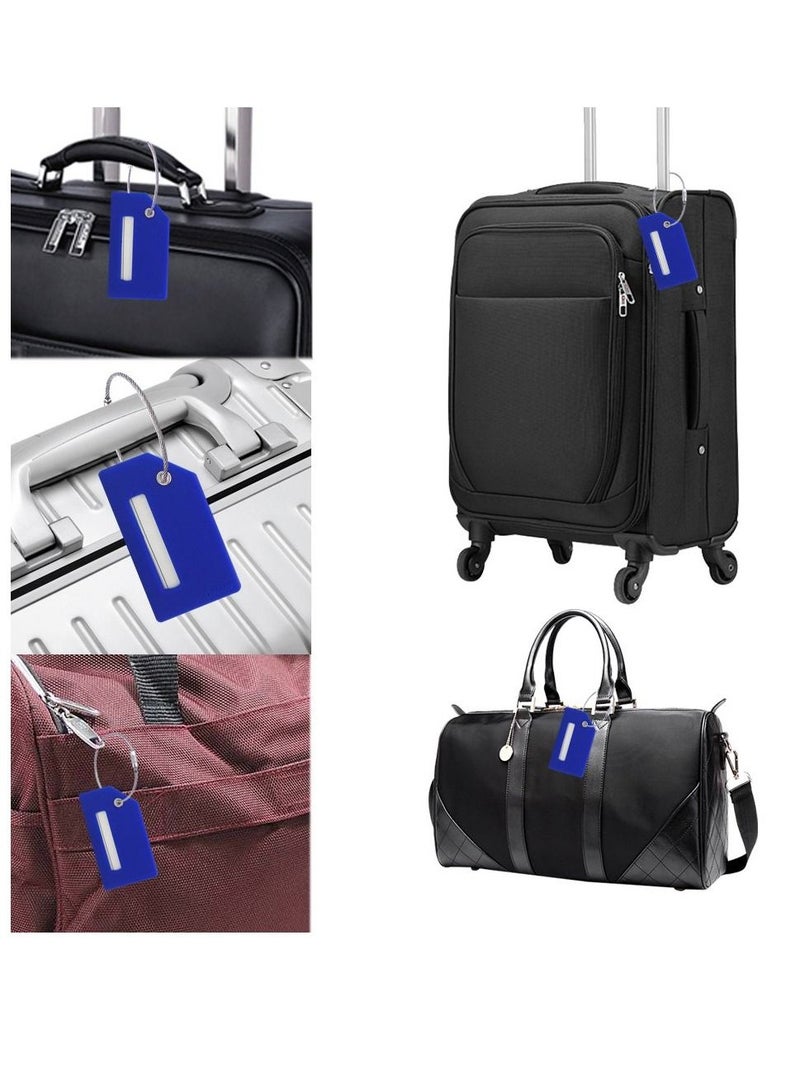 SYOSI 5 Pack Silicone Luggage Tag, With Name ID Card Quickly Spot Luggage Suitcase, Anti-lost Tag, Blue  - Image 4
