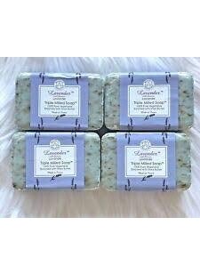 Trader Joes Lavender With Flowers Lavande Tripple Milled Soap 100 Pure Vegetable Oil With Shea Butter Case of 4