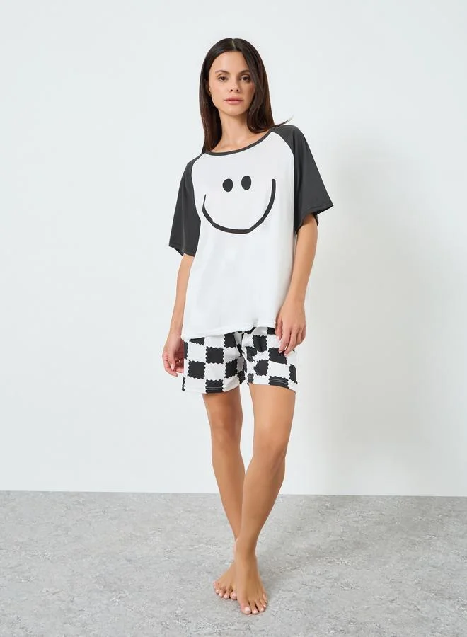 Styli Printed Tee&Shorts Pajama Short Sets