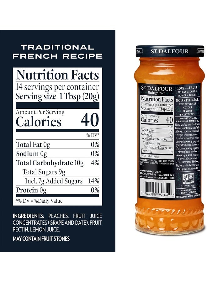 St.Dalfour St. Dalfour Heritage Peach Fruit Spread - 10oz - 100% from Fruit, No Artificial Ingredients, Non-GMO, No Cane Sugars, All Natural, Made in France - Image 5